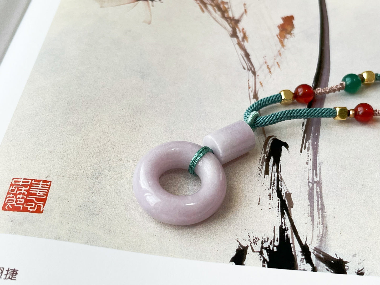 Lavender Jadeite Donut Pendant