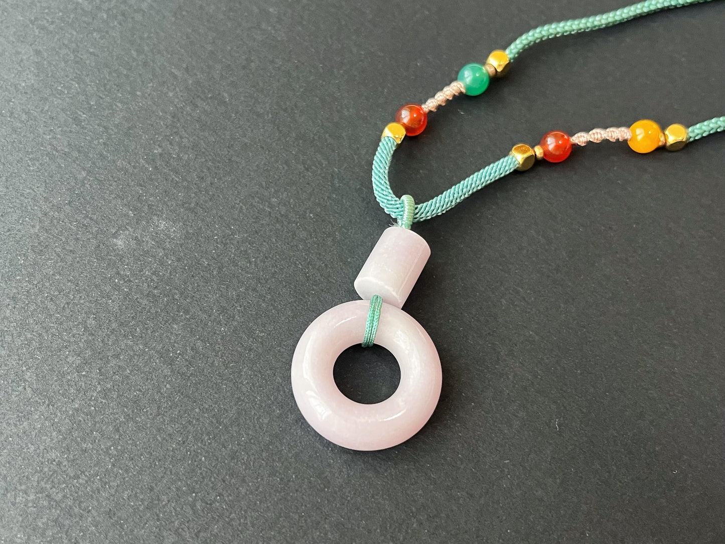 Lavender Jadeite Donut Pendant