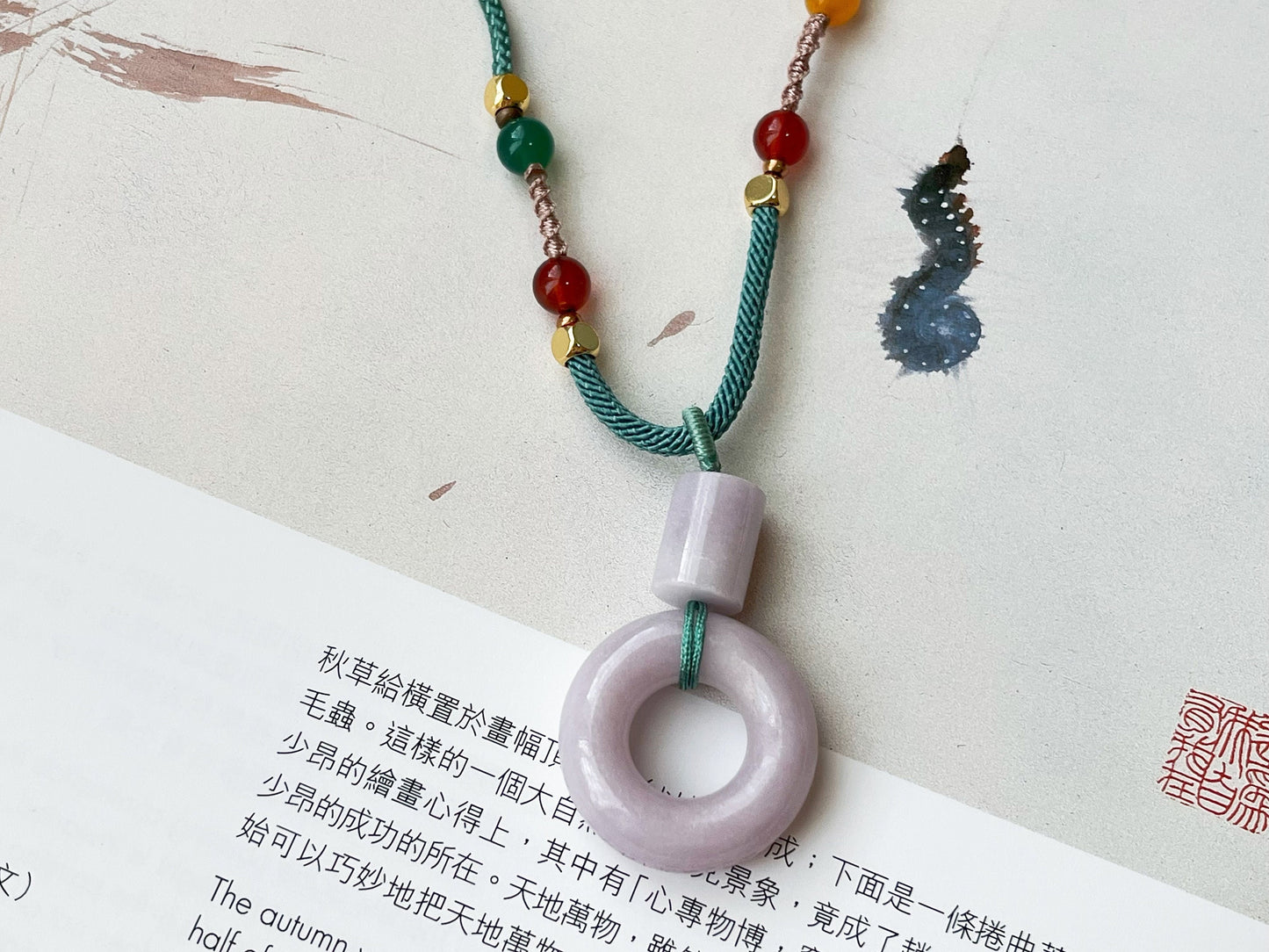 Lavender Jadeite Donut Pendant