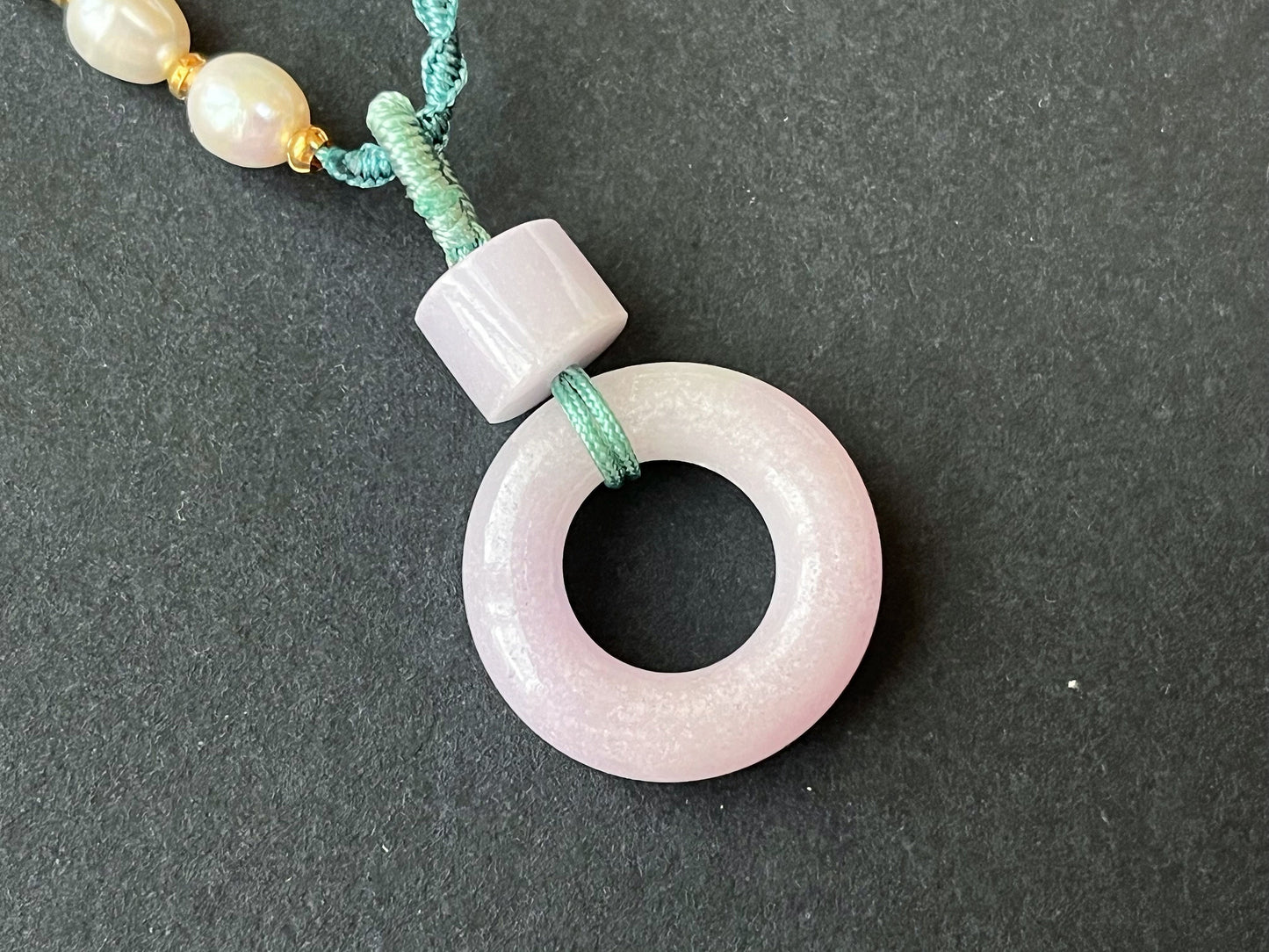 Lavender Jadeite Donut Pendant