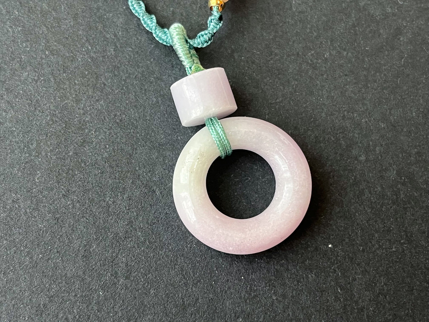 Lavender Jadeite Donut Pendant