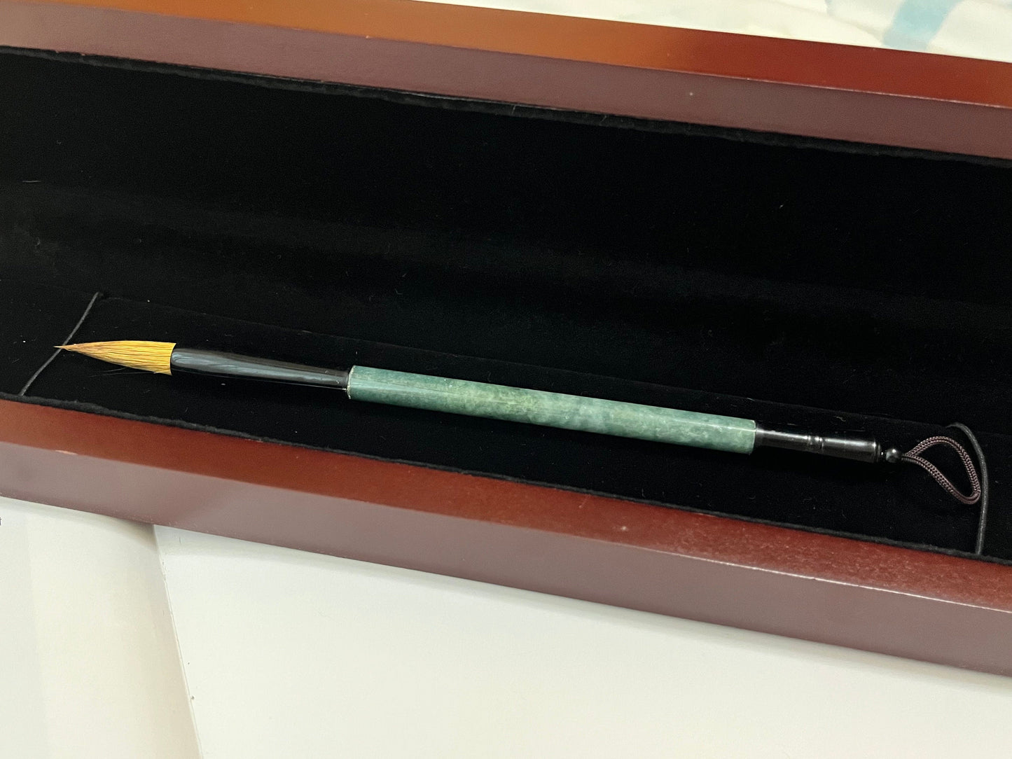 Green Jadeite Chinese Calligraphy Brush Pen