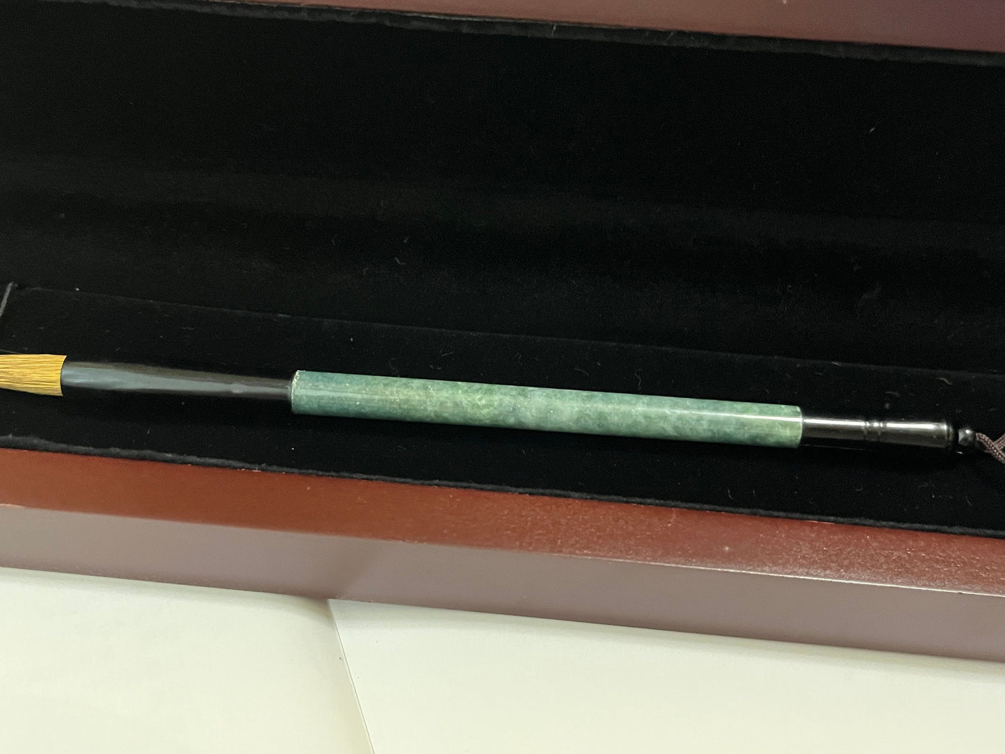 Green Jadeite Chinese Calligraphy Brush Pen