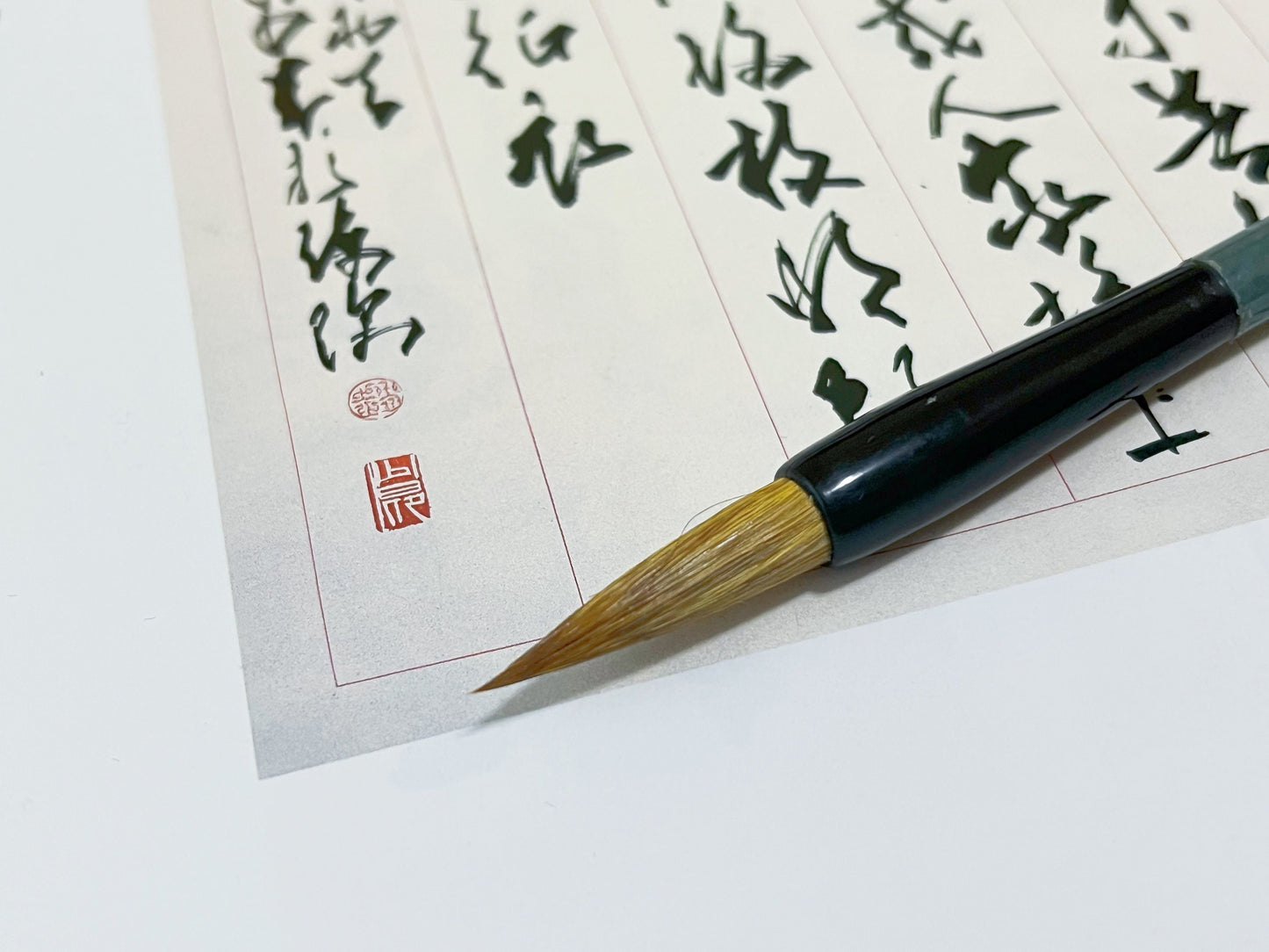 Green Jadeite Chinese Calligraphy Brush Pen