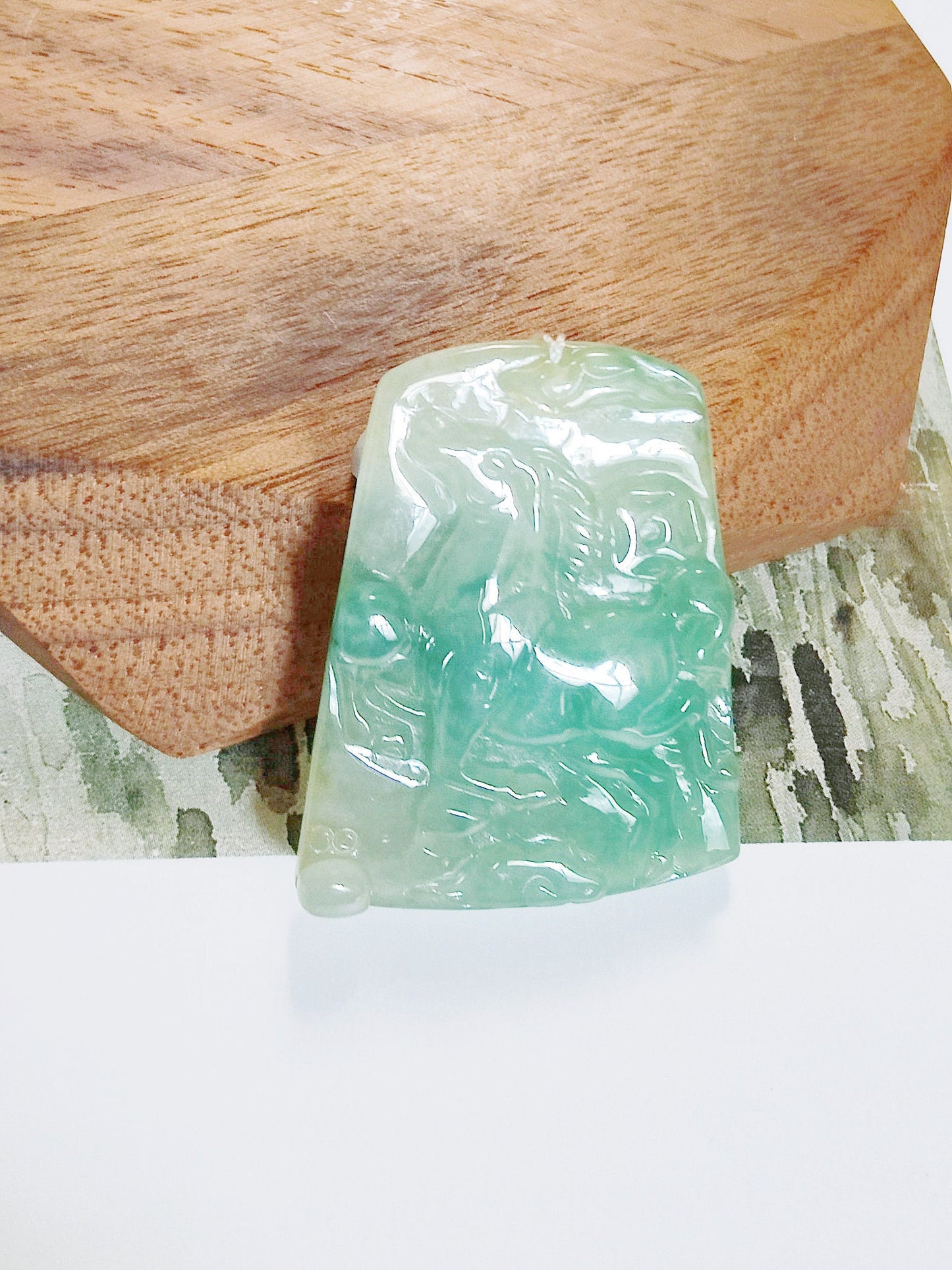 Icy-Type Green Jade Horse Pendant - Chinese Zodiac